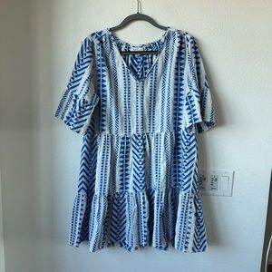Velvet by Graham & Spencer Blue and White Dress - Size M